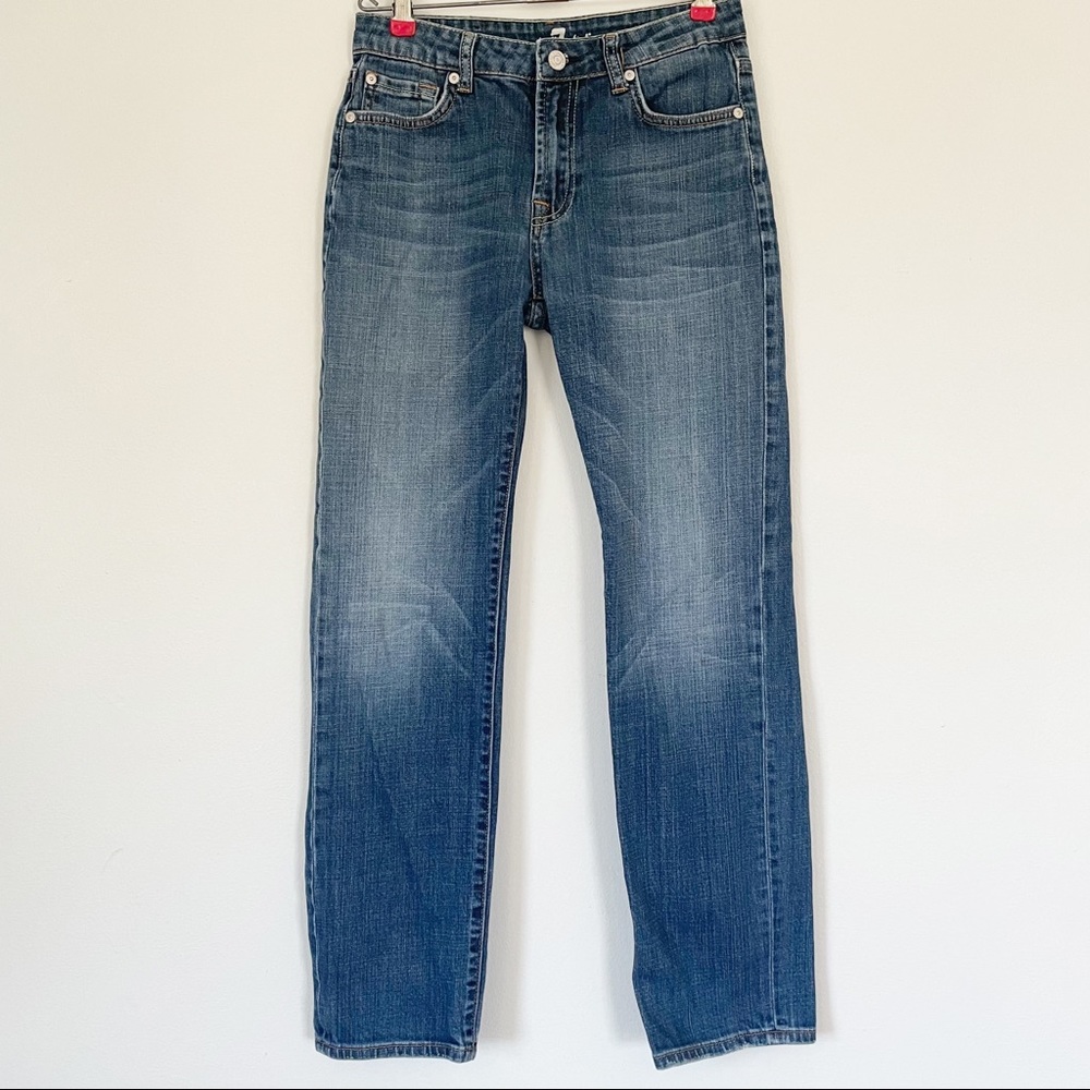 7 for All Mankind Standard Fit Straight Leg Mid-Rise Denim Jeans Size 14